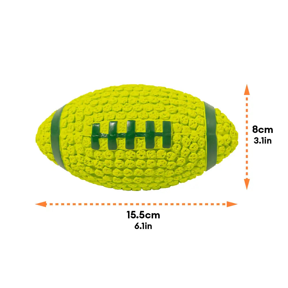 Rugby Dog Chew Toy with Squeaky - Green