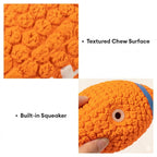 Rugby Dog Chew Toy with Squeaky - Orange