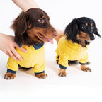 Soft stretch fabric dachshund polo bodysuit